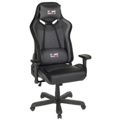 Xora HERNÍ ŽIDLE, vzhled kůže, mikrovlákno, černá