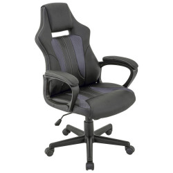 Xora HERNÍ ŽIDLE, vzhled kůže, síťovina, šedá, černá