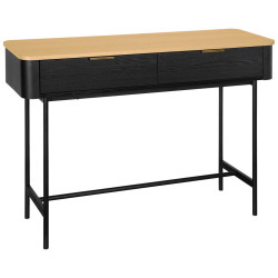 Xora KONZOLOVÝ STOLEK, černá, barvy dubu, kov, kompozitní dřevo, 110/35/78 cm