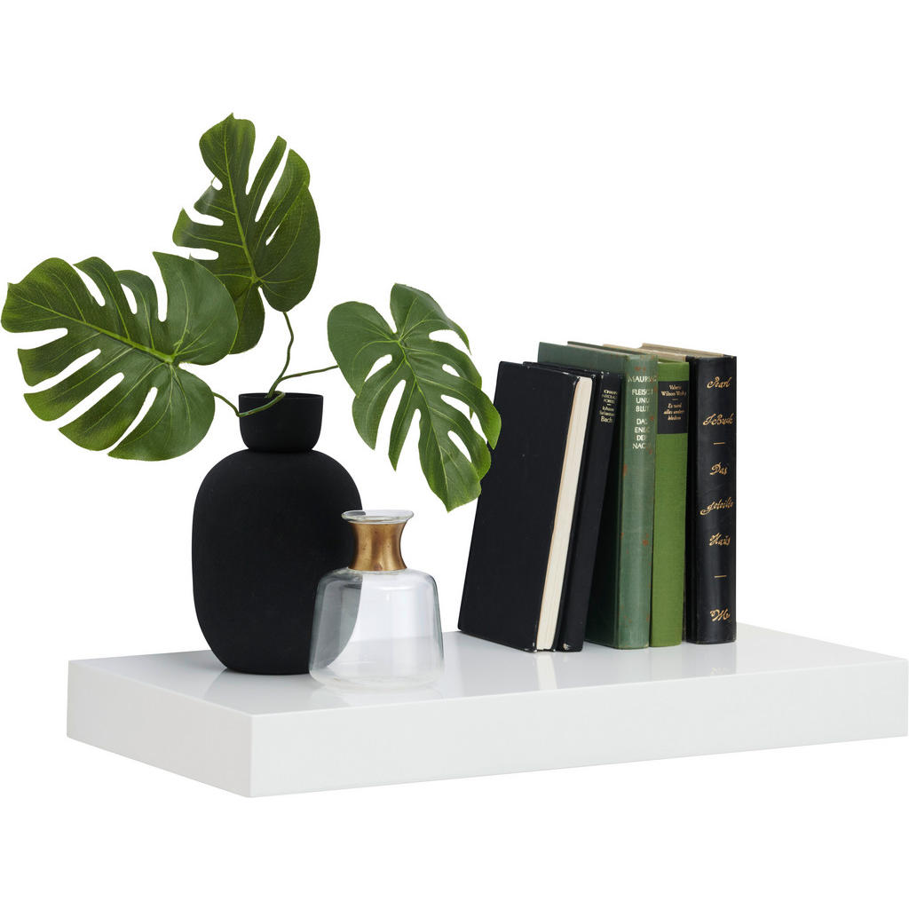 Xora NÁSTĚNNÁ POLICE, vysoce lesklá bílá, 50/5/25 cm