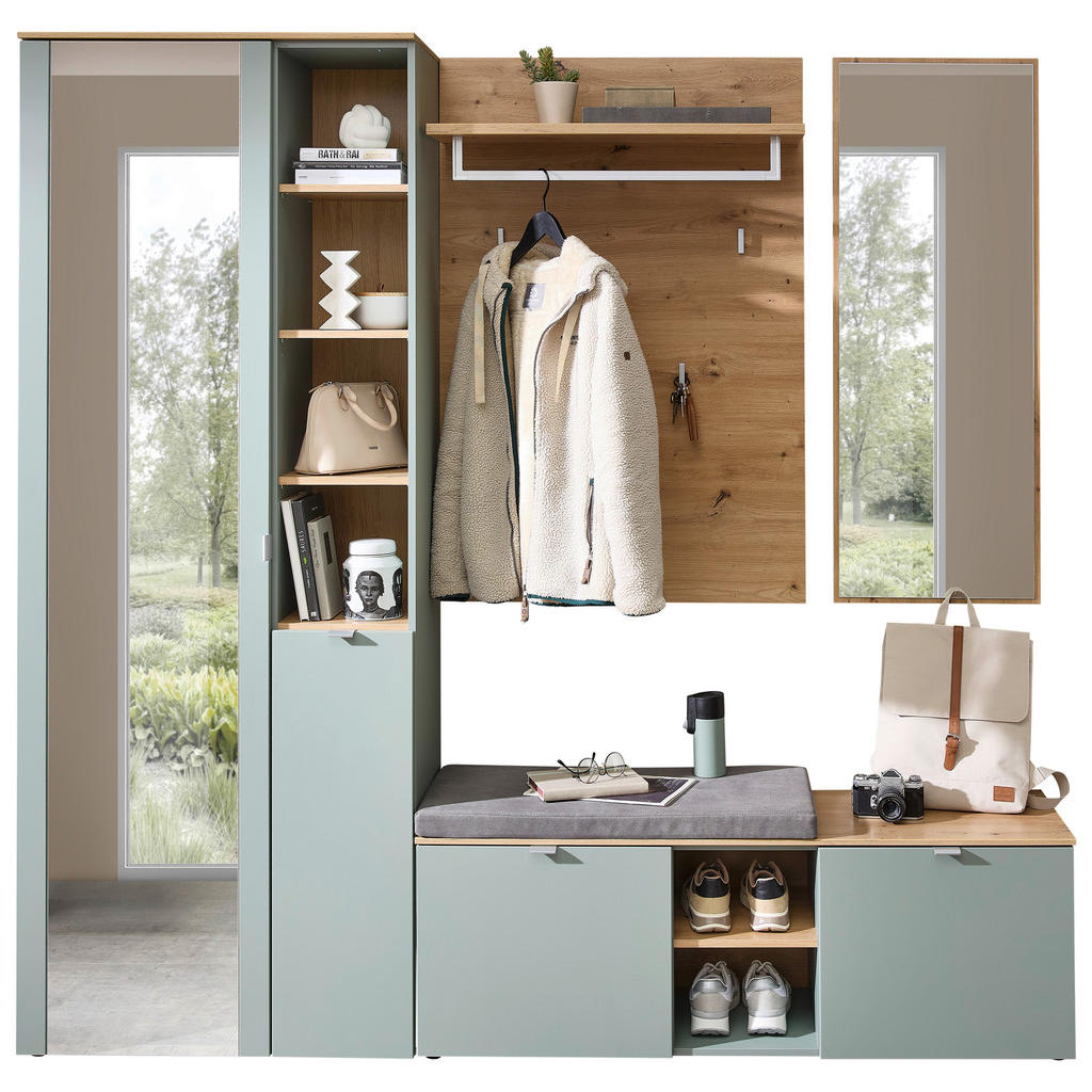 Xora PŘEDSÍŇOVÁ STĚNA, šalvějově zelená, 206/202/38 cm