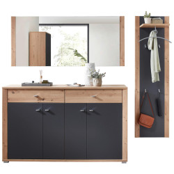 Xora PŘEDSÍŇOVÁ STĚNA, barvy grafitu, dub artisan, 222/199/38 cm