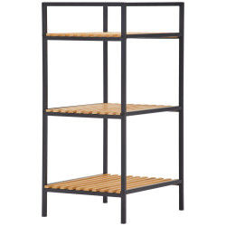 Xora REGÁL, hnědá, přírodní barvy, černá, železo, 39/70/32,5 cm