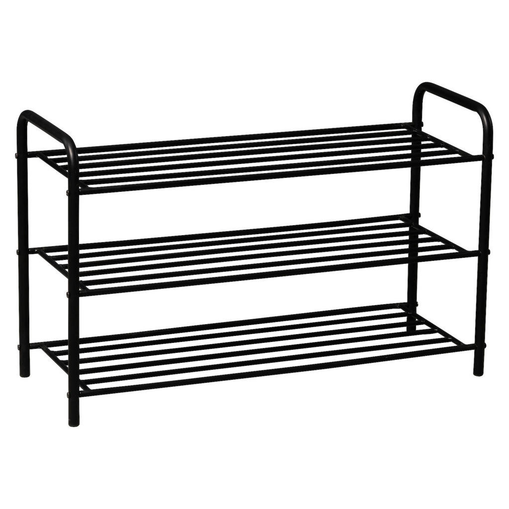 Xora REGÁL NA BOTY, černá, 80/51/30 cm