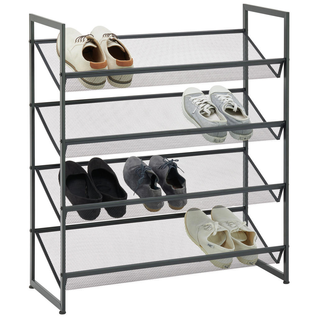 Xora REGÁL NA BOTY, černá, 72/80/30 cm