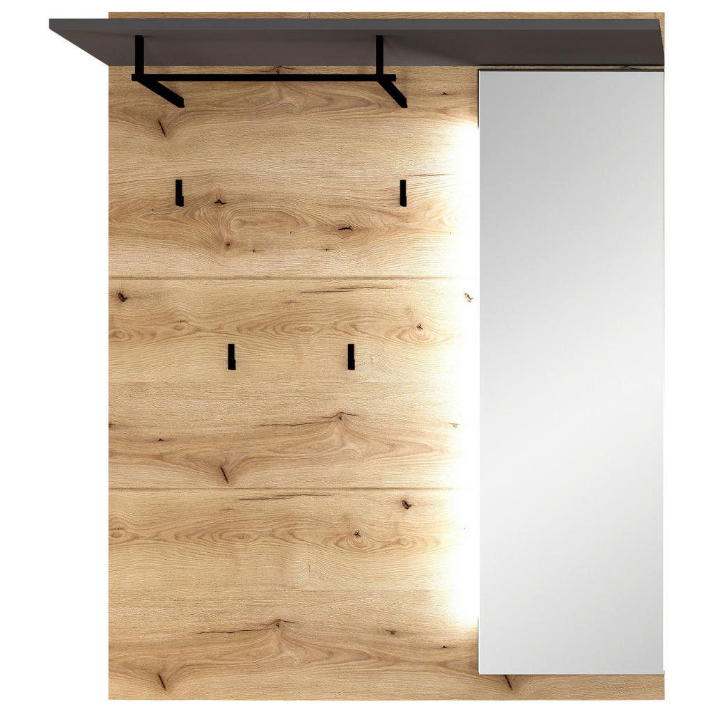 Xora ŠATNÍ PANEL, barvy grafitu, barvy dubu, 120/149/30 cm
