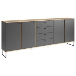 Xora ŠIROKÁ KOMODA, antracitová, barvy dubu, 225/89/38 cm