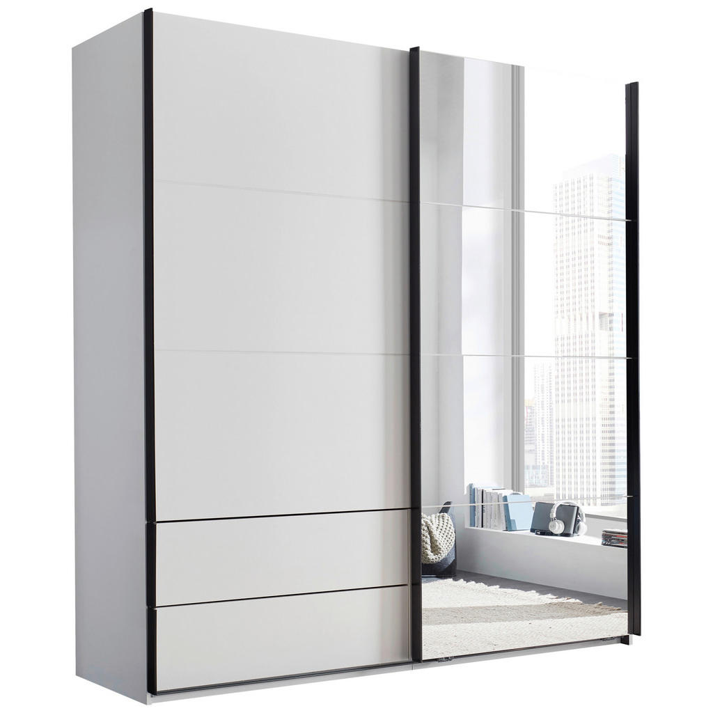 Xora SKŘÍŇ S POSOUVACÍMI DVEŘMI, černá, bílá, 215/225,5/60,5 cm