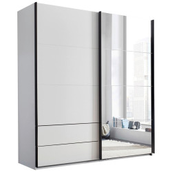 Xora SKŘÍŇ S POSOUVACÍMI DVEŘMI, černá, bílá, 215/225,5/60,5 cm