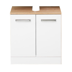 Xora SKŘÍŇKA POD UMYVADLO, bílá, dub artisan, 55/56/33 cm