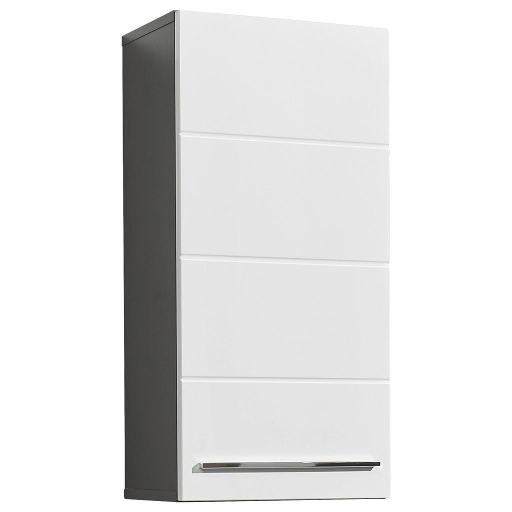 Xora ZÁVĚSNÁ SKŘÍŇKA, vysoce lesklá bílá, antracitová, 34/70/23 cm