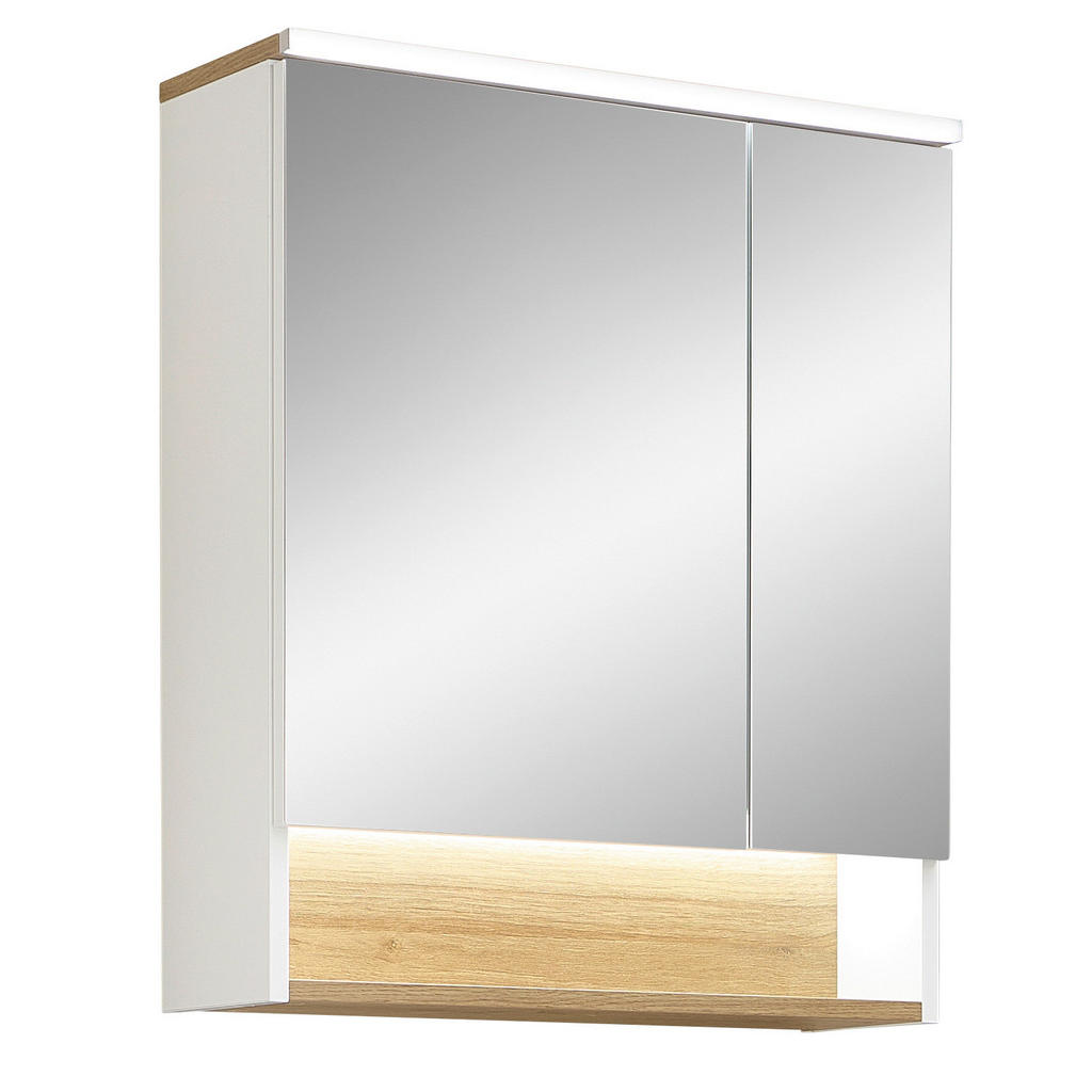 Xora ZRCADLOVÁ SKŘÍŇKA, bílá, 60/71,6/21,4 cm