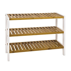 XXXL REGÁL, přírodní barvy, bílá, bambus, 70/54/26 cm