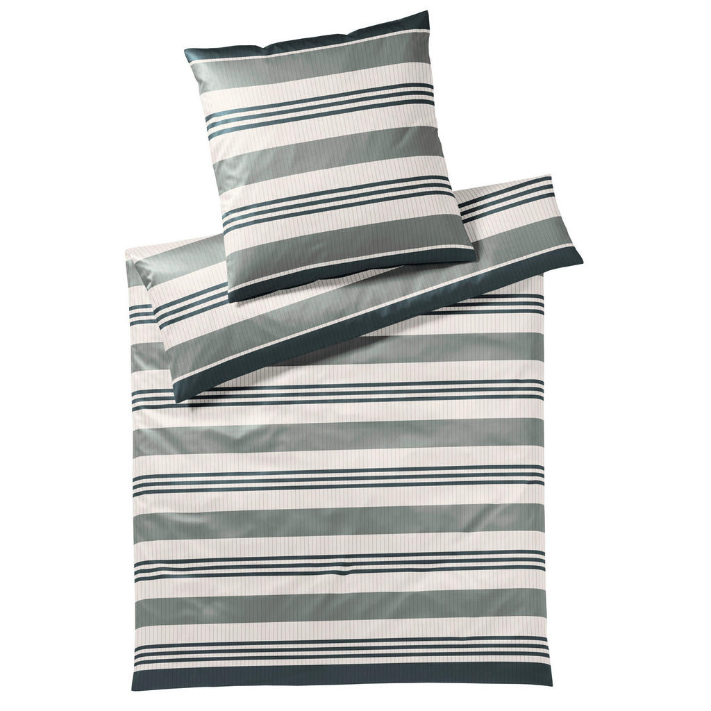 Yes for bed POVLEČENÍ, makosatén, šedá, zelená, 155/200 cm