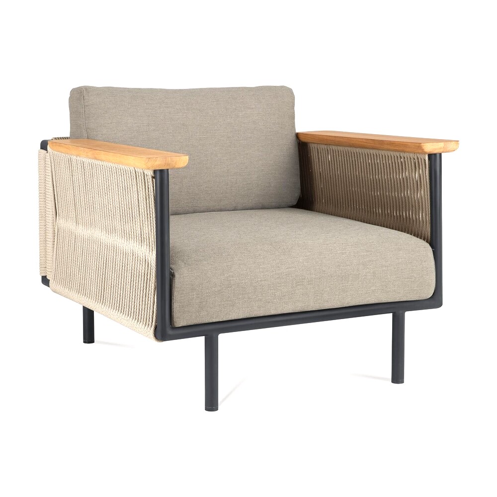 Zahradní křeslo Corbey outdoor, černá/tm. šedá - Ethnicraft