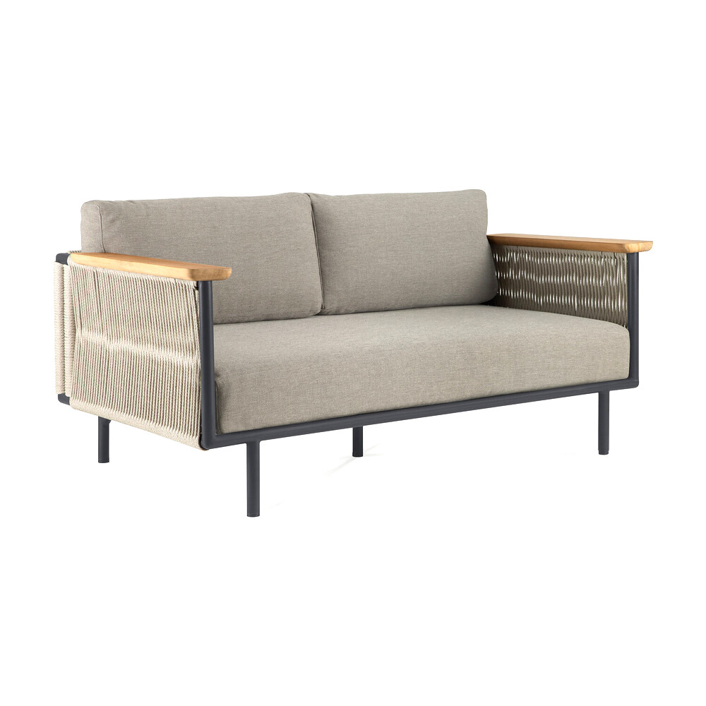 Zahradní sedačka pro 2 Corbey outdoor, černá/tm. šedá - Ethnicraft