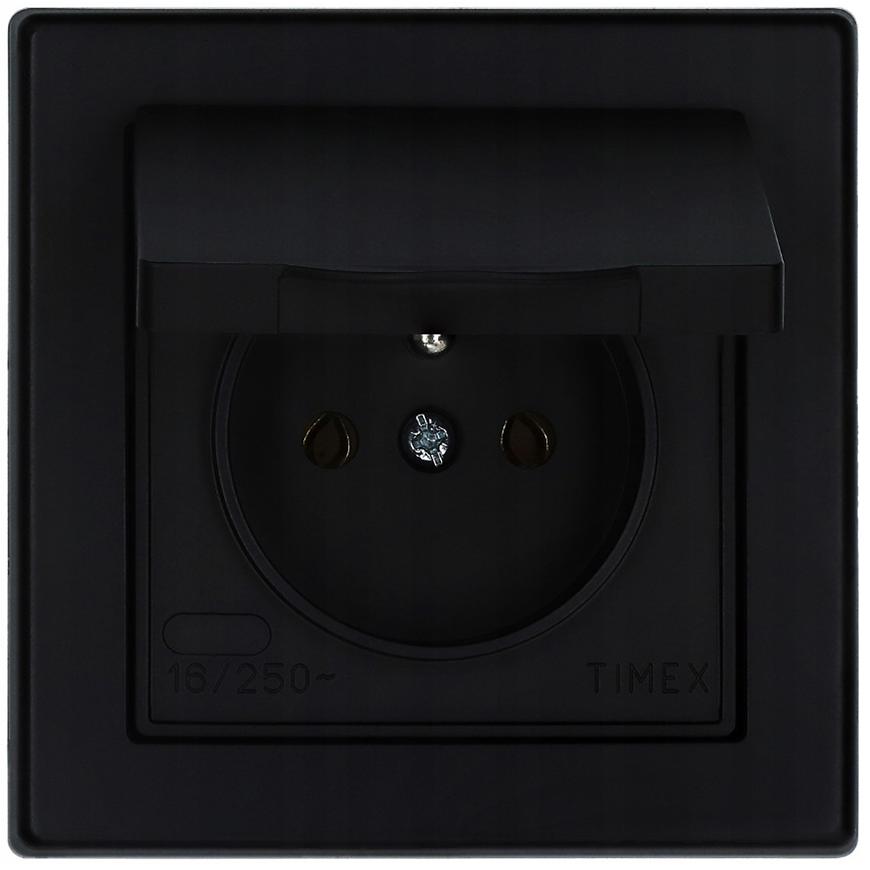 Zásuvka jednoduchá IP44 vodotesná černy Imperia