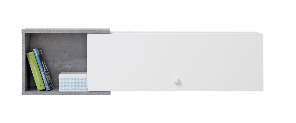 Závěsná police omega i - bílá/beton