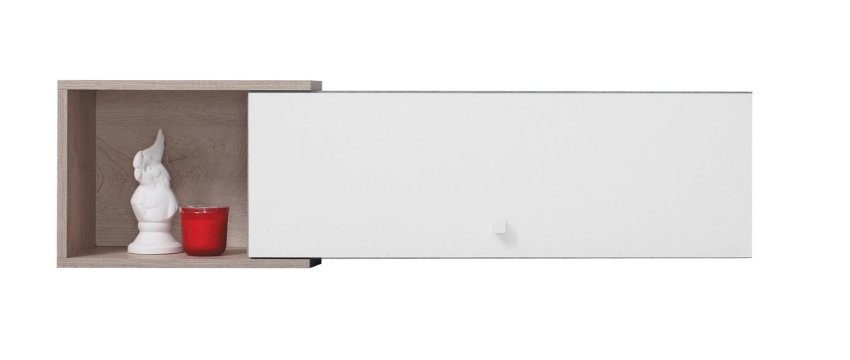 Závěsná police omega i - bílá/dub/beton