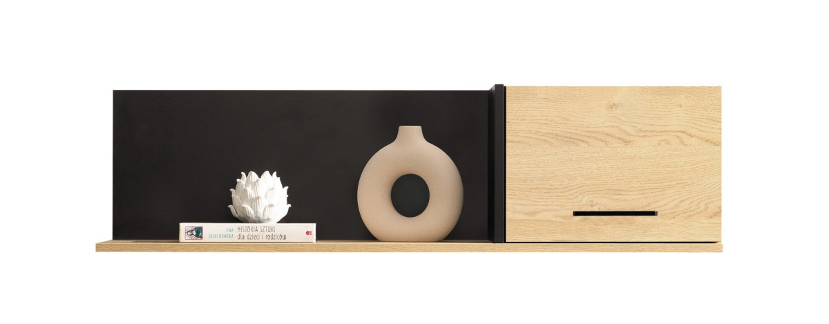 Závěsná police otis - dub/černá