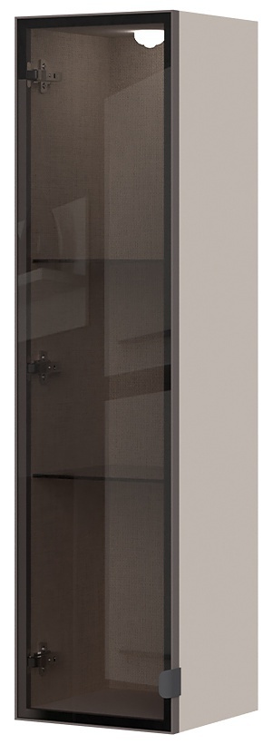 Závěsná úzká prosklená skříňka baptiste - béžová