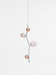 Závěsné svítidlo IVY VERTICAL 4, růžová/bílá - BROKIS