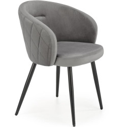 Židle K430 látka velvet/kov popelavě šedá