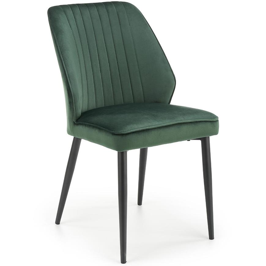 Židle K432 látka velvet/kov tmavě zelená