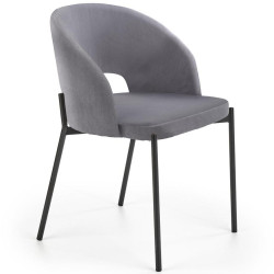 Židle K455 látka velvet/kov popelavě šedá