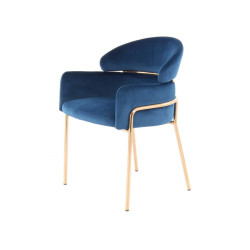 ŽIDLE S PODRUČKAMI, nerezová ocel, železo, samet, modrá, barvy zlata