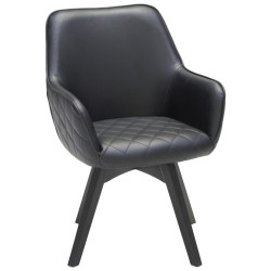 ŽIDLE S PODRUČKAMI, železo, vzhled kůže, černá