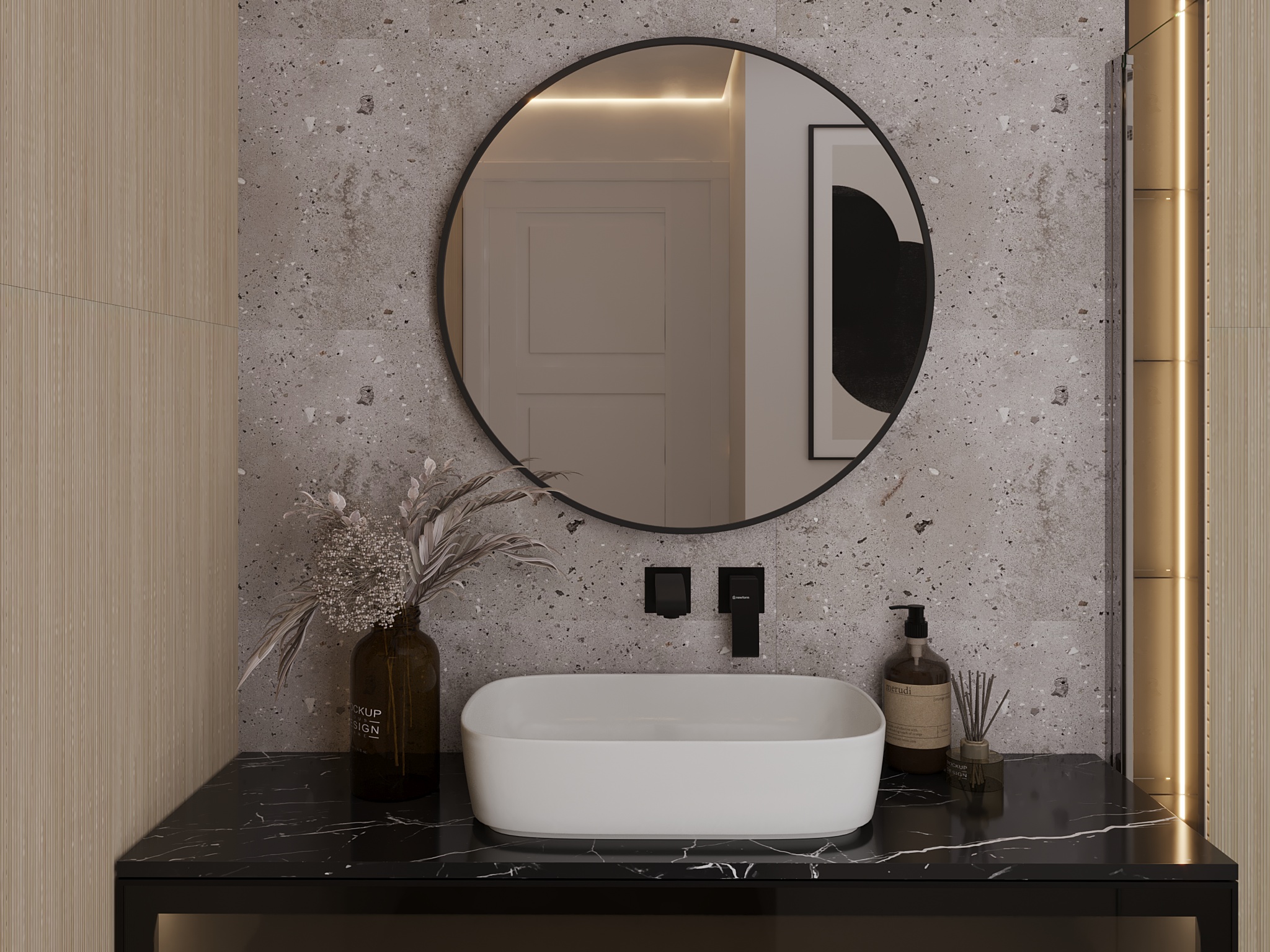 Zrcadlo Divissi Rozměry: 80 cm, Varianta: Bez osvětlení