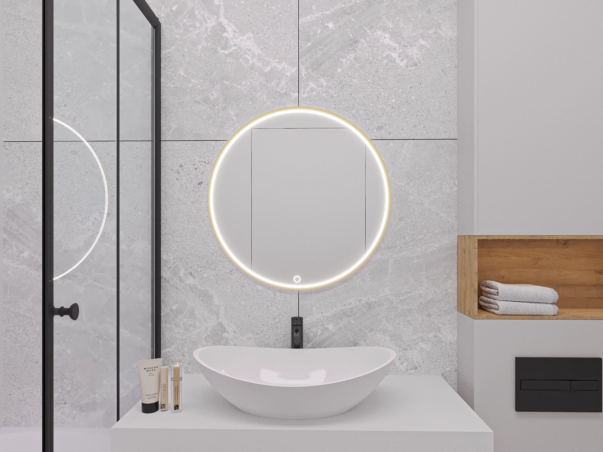 Zrcadlo Gerbinie Rozměry: 60 cm, Varianta: Osvětlení L