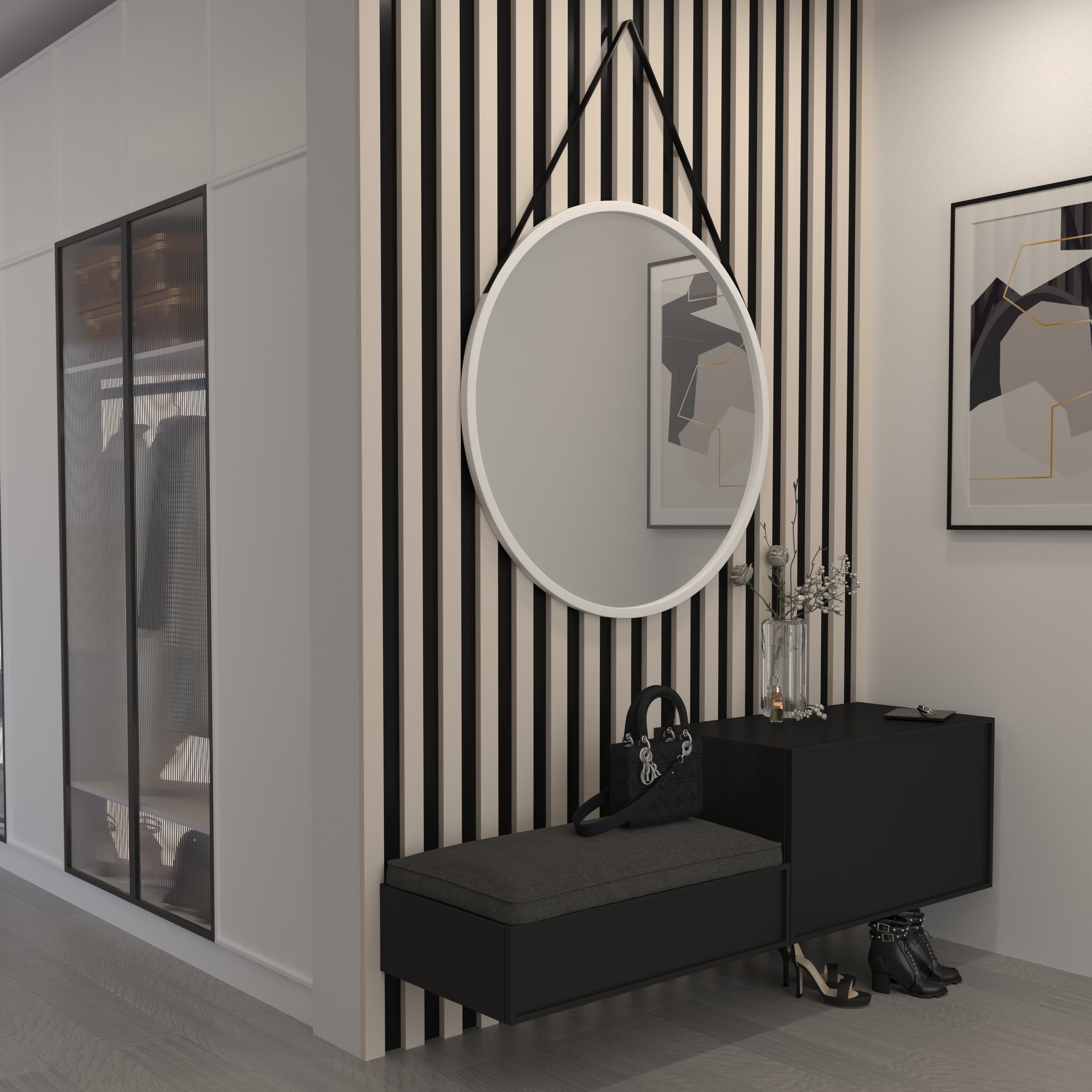 Zrcadlo Grace Barva korpusu: Bílá, Rozměry: 80 cm, Varianta: Zavěšení na pásce