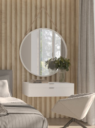 Zrcadlo Grace Barva korpusu: Bílá, Rozměry: 80 cm, Varianta: Zavěšení na šňůrce