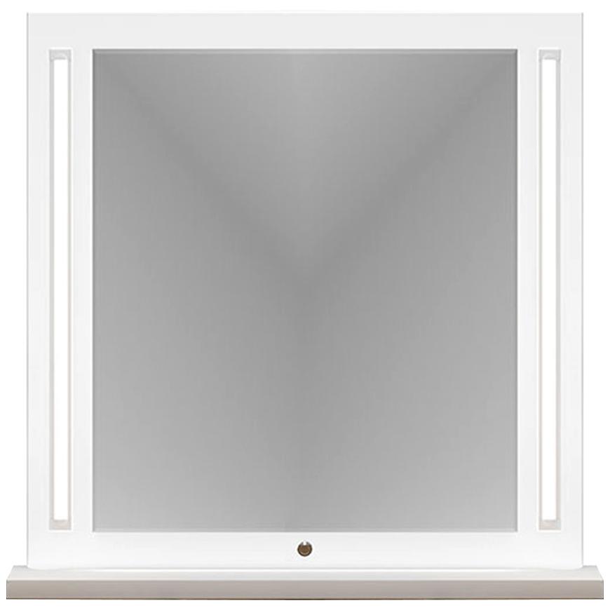 Zrcadlo Lille Bílý Mat/Dub Lefkas + LED