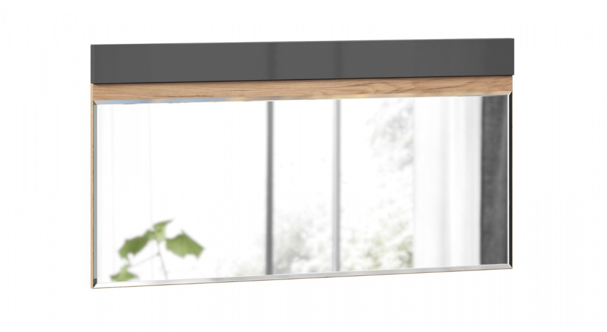 Zrcadlo markus - šedý lesk/dub zlatý